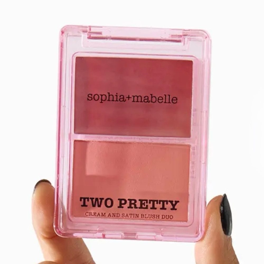 SOPHIA + MABELLE Two Pretty Cream & Satin Blush Duo in Strawberry Sorbet